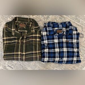 Orvis Men's Casual Plaid Shirts - Olive and Navy Plaid - BOTH for $30